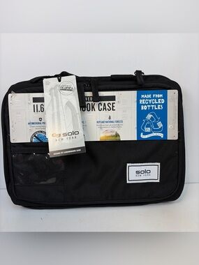 Solo New York - Secure-Fit 11.6" SCHOOL APPROVED Chromebook Case - Black NWT